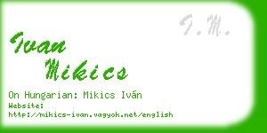 ivan mikics business card